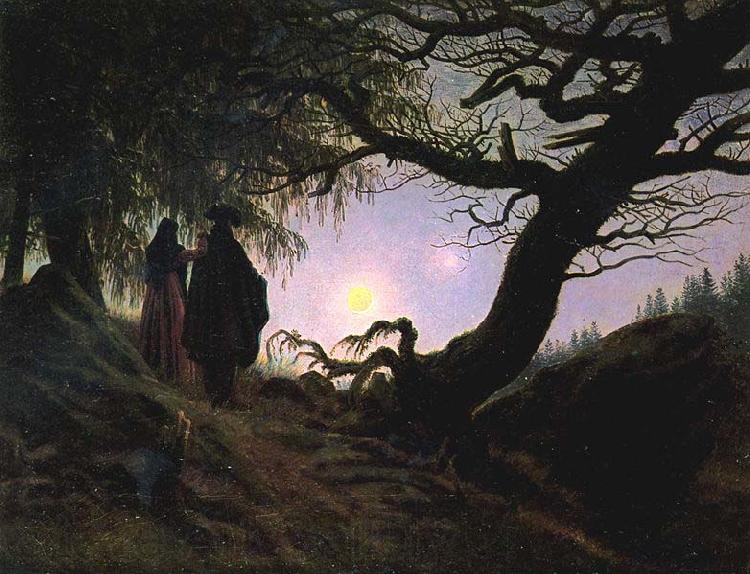 Caspar David Friedrich Man and Woman Contemplating the Moon Spain oil painting art